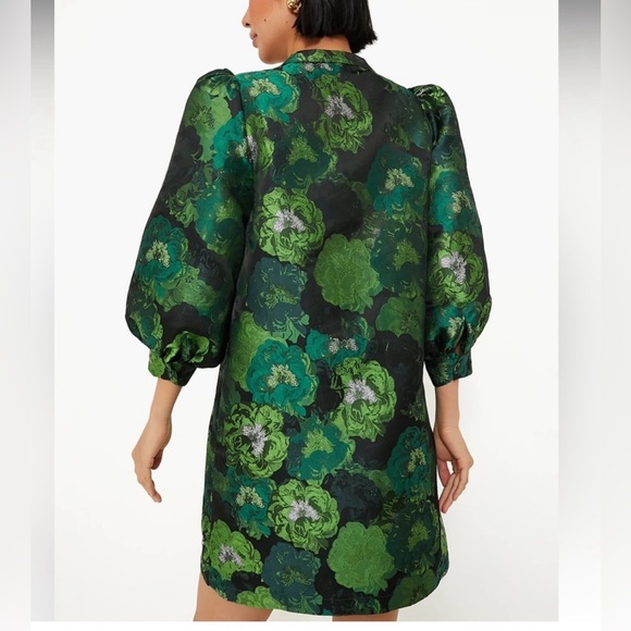 Tuckernuck Pomander Place Green Jaquard Samantha Dress - Picture 2 of 6